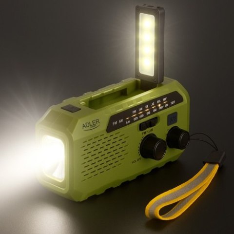 Adler Radio solarne z korbką ręczną