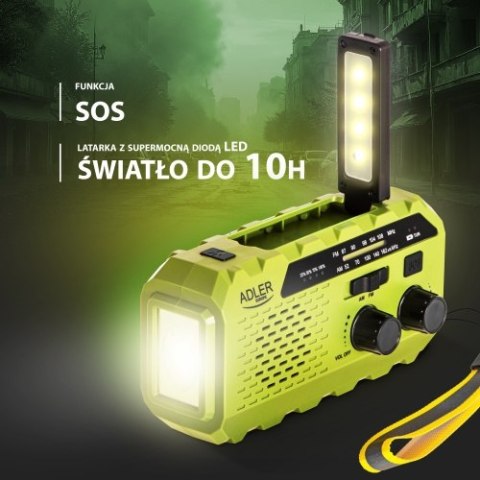 Adler Radio solarne z korbką ręczną