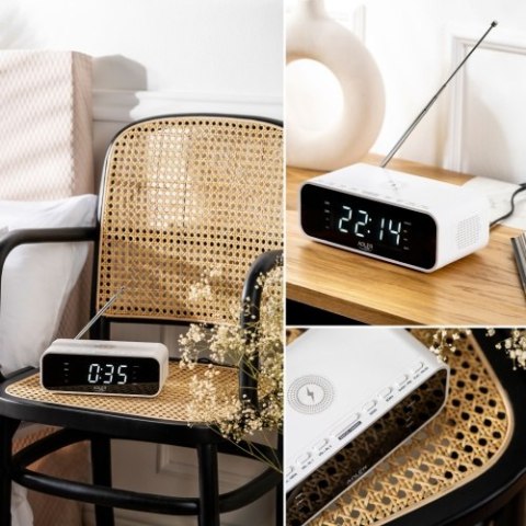 Adler Radiobudzik z bezprzewodową ładowarką i FM