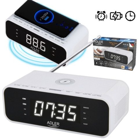 Adler Radiobudzik z bezprzewodową ładowarką i FM