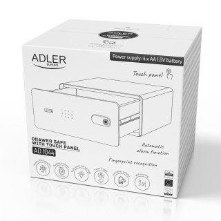 Adler Sejf szufladowy z panelem dotykowym i czytnikiem linii papilarnych