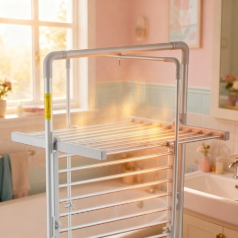 Adler Składana elektryczna suszarka do ubrań | 300W | Oszczędzająca miejsce | IP22