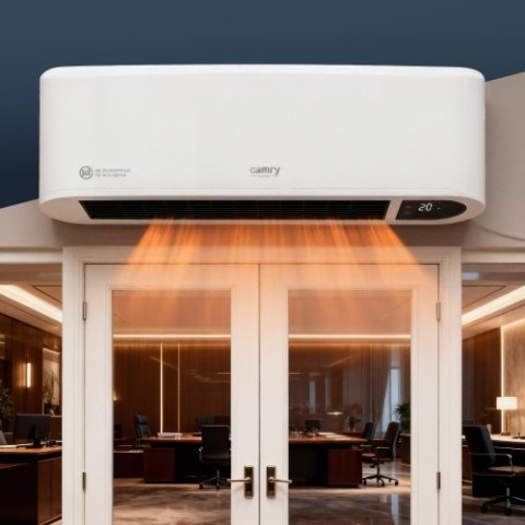 Camry Kurtyna powietrzna z wyświetlaczem LED | Montaż ścienny | Pilot zdalnego sterowania