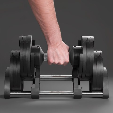 Hantel żeliwny regulowany automat 24 kg, skok co 2kg, REBEL ACTIVE