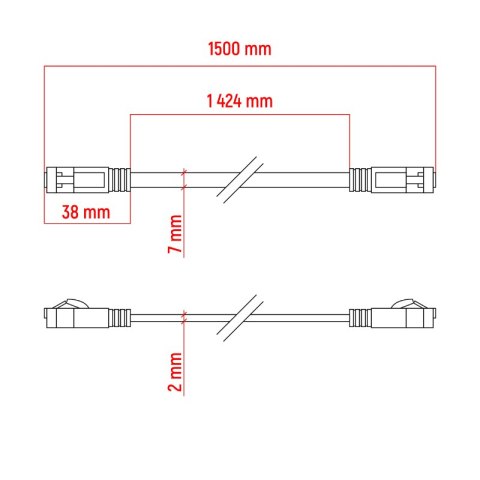 Kabel U/FTP patchcord, cat.8/6A, 1,5 m, biały