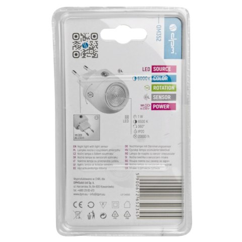 Lampka nocna LED z czujnikiem zmierzchu DPM