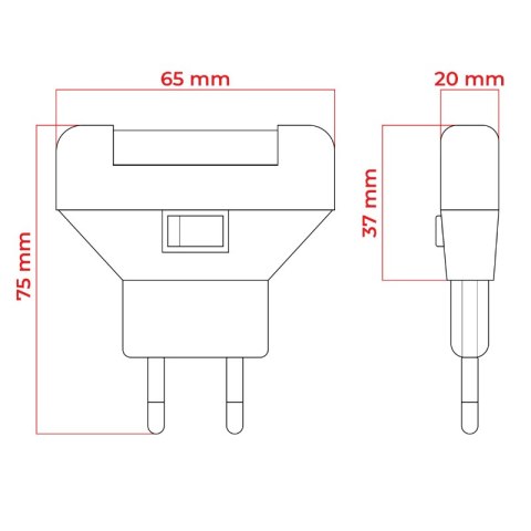 Lampka nocna LED z wyłącznikiem, światło białe DPM