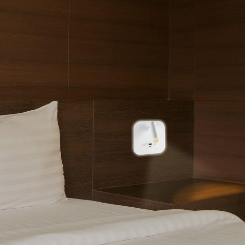 Oprawa LED V-TAC 8W CREE kinkiet biały USB+USB C włącznik VT-80068-W 3000K 830lm
