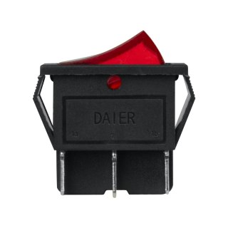 Przełącznik kołyskowy ON/OF/ON, 15 A, czerwony DPM