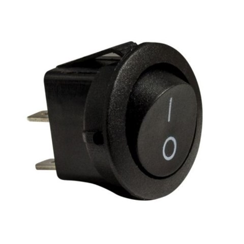 Przełącznik kołyskowy okrągły, 10 A, czarny DPM