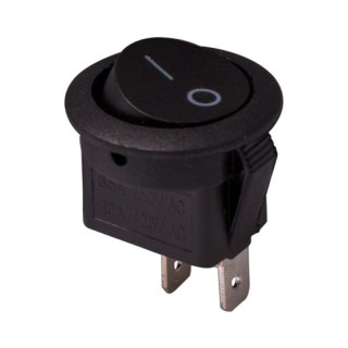 Przełącznik kołyskowy okrągły, 10 A, czarny DPM