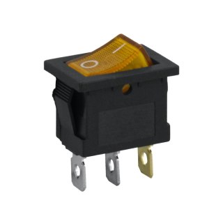 Przełącznik kołyskowy podświetlany, 3 pin, żółty DPM