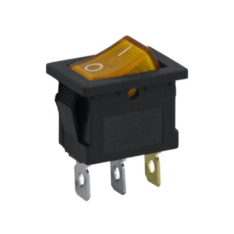 Przełącznik kołyskowy podświetlany, 3 pin, żółty DPM