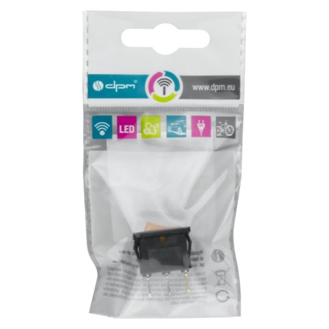 Przełącznik kołyskowy podświetlany, 3 pin, żółty DPM