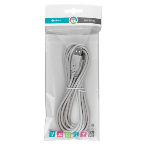 Przewód USB A - A, biały, 4 m DPM