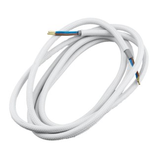 Przewód elektryczny w oplocie, 2 x 0,75 mm2, biały, 1,8 m DPM