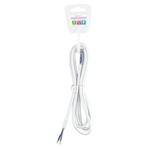 Przewód elektryczny w oplocie, 2 x 0,75 mm2, biały, 1,8 m DPM