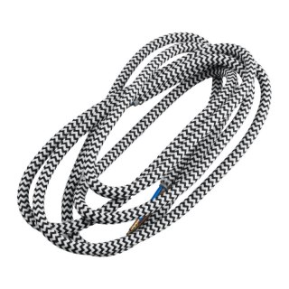 Przewód elektryczny w oplocie, 2 x 0,75 mm2, czarno-biały, 3 m DPM