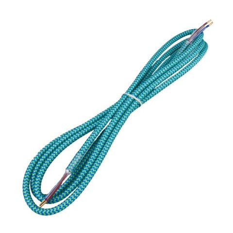 Przewód elektryczny w oplocie, 2 x 0,75 mm2, turkusowo-morski, 1,8 m DPM