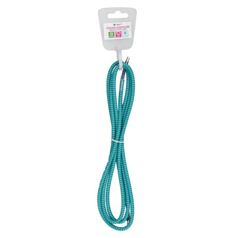 Przewód elektryczny w oplocie, 2 x 0,75 mm2, turkusowo-morski, 1,8 m DPM