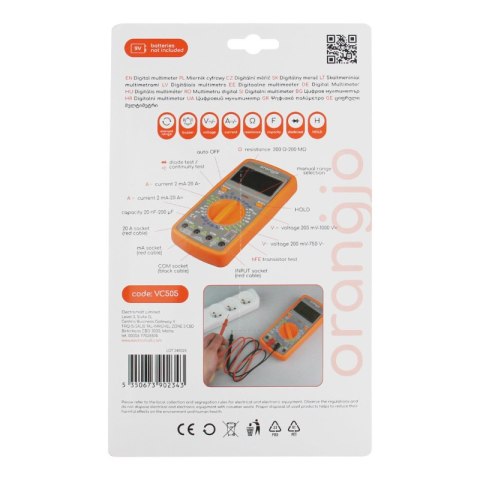 Uniwersalny miernik cyfrowy z buzzerem, ORANGJO ORANGJO