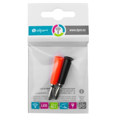 Wtyk banan (czerwony, czarny), 2 szt. DPM