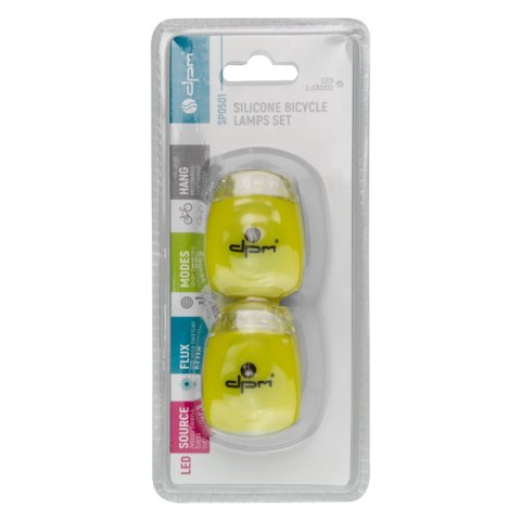 Zestaw lamp rowerowych LED silikonowych DPM