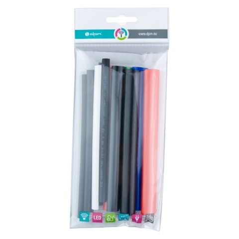 Zestaw rurek termokurczliwych, 15 cm, 12 szt., mix kolorów DPM