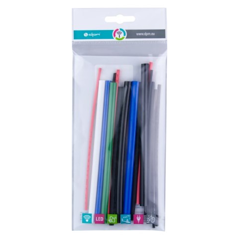 Zestaw rurek termokurczliwych, 15 cm, 15 szt., mix kolorów DPM