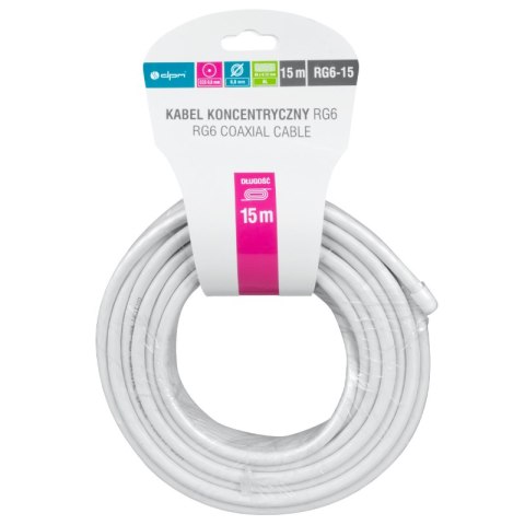 Kabel koncentryczny RG6 1 mm CCS, 15 m DPM
