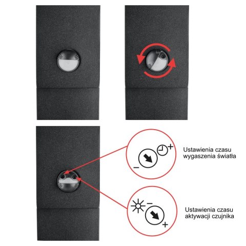 Kinkiet LED zewnętrzny z czujnikiem ruchu, IP54, 9 W, 1000 lm, 4000 K, 23 cm, PONTE PONTE