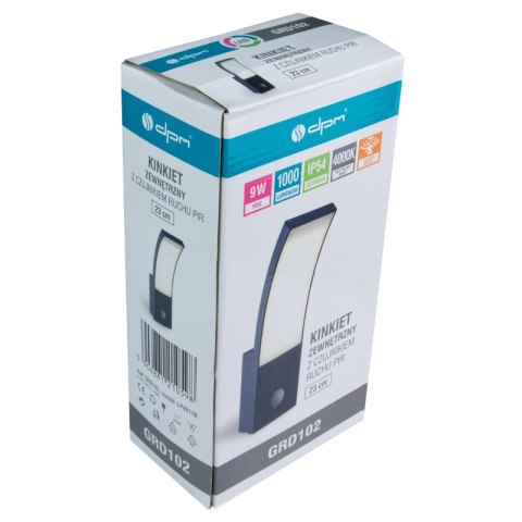 Kinkiet LED zewnętrzny z czujnikiem ruchu, IP54, 9 W, 1000 lm, 4000 K, 23 cm, PONTE PONTE