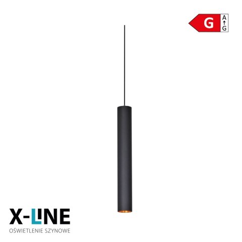 Lampa wisząca szynowa, 12 W, 753 lm, 4000 K, 30 cm, czarna, X-LINE DPM