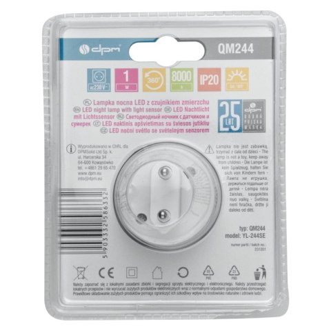 Lampka nocna LED z czujnikiem zmierzchu DPM