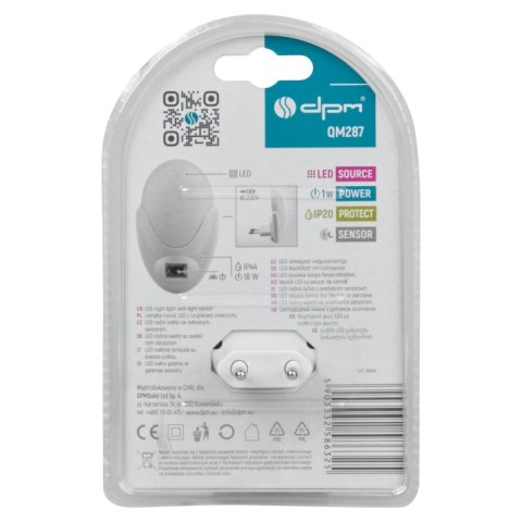 Lampka nocna LED z czujnikiem zmierzchu DPM