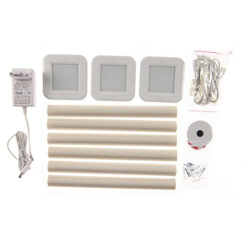 Lampki LED podszafkowe z czujnikiem ruchowym, kwadratowe DPM