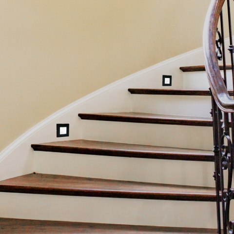 Oprawa LED schodowa, kwadratowa, czarny mat DPM