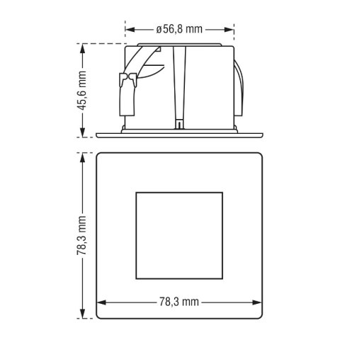Oprawa LED schodowa, kwadratowa, srebrna DPM