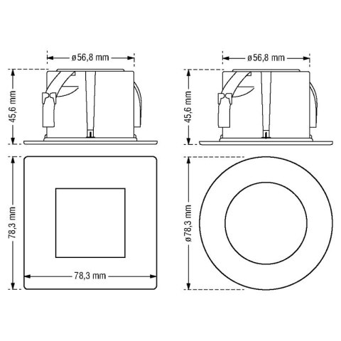 Oprawa LED schodowa z czujnikiem ruchu, kwadratowa, czarny mat DPM