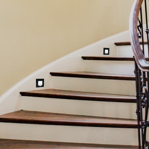 Oprawa LED schodowa z czujnikiem ruchu, kwadratowa, czarny mat DPM