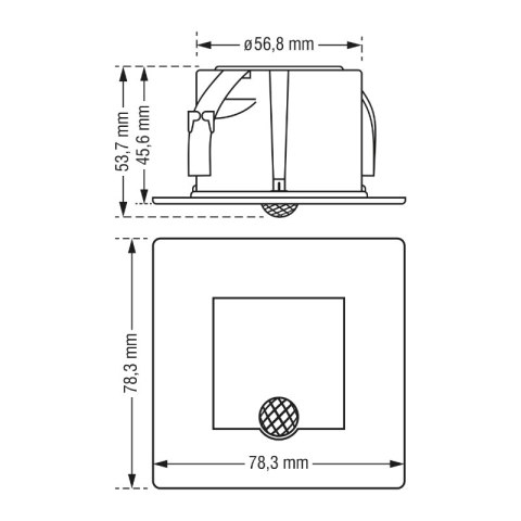 Oprawa LED schodowa z czujnikiem ruchu, kwadratowa, srebrna DPM