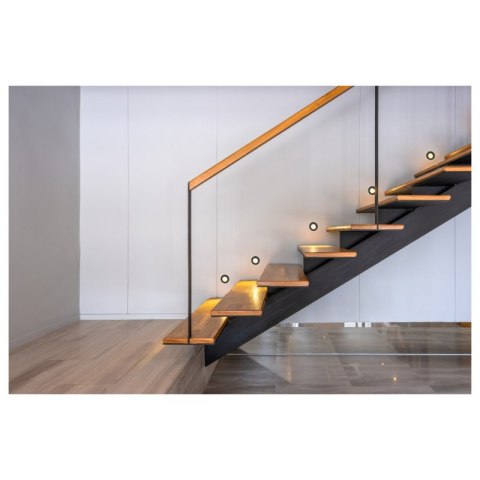 Oprawa schodowa LED, okrągła, czarny mat DPM