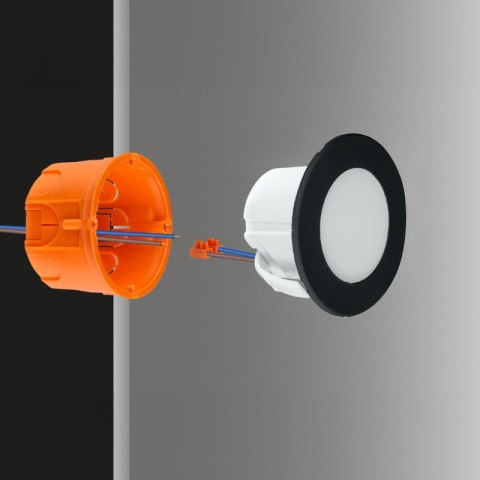 Oprawa schodowa LED, okrągła, czarny mat DPM