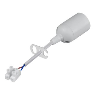 Oprawka budowlana E27 z kablem i kostką, biała DPM