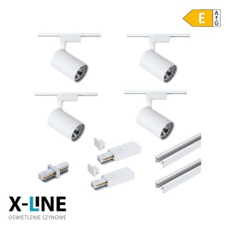 Oświetlenie szynowe - zestaw 4 x 15 W biały, X-LINE DPM
