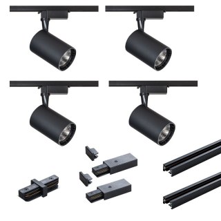 Oświetlenie szynowe - zestaw 4 x 15 W czarny, X-LINE DPM