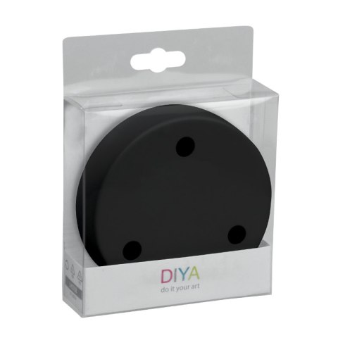 Podsufitka metalowa potrójna okrągła, czarna DPM