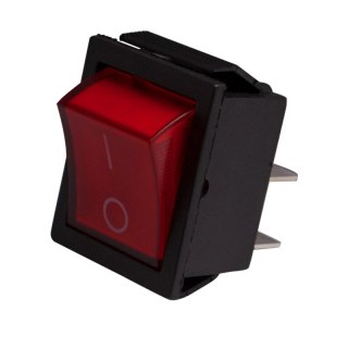 Przełącznik klawiszowy podświetlany, 2 tory, 15 A, czerwony DPM