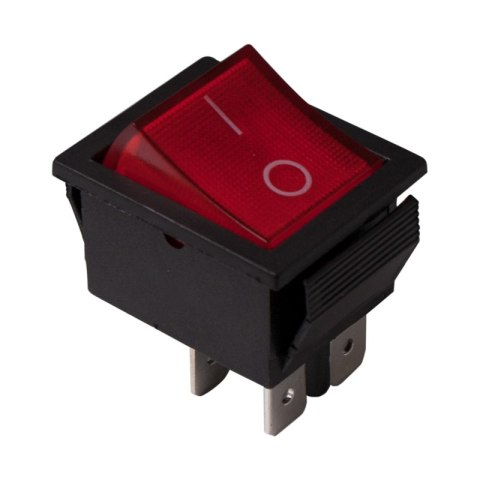 Przełącznik klawiszowy podświetlany, 2 tory, 15 A, czerwony DPM