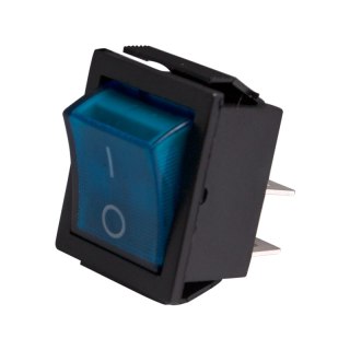 Przełącznik klawiszowy podświetlany, 2 tory, 15 A, niebieski DPM